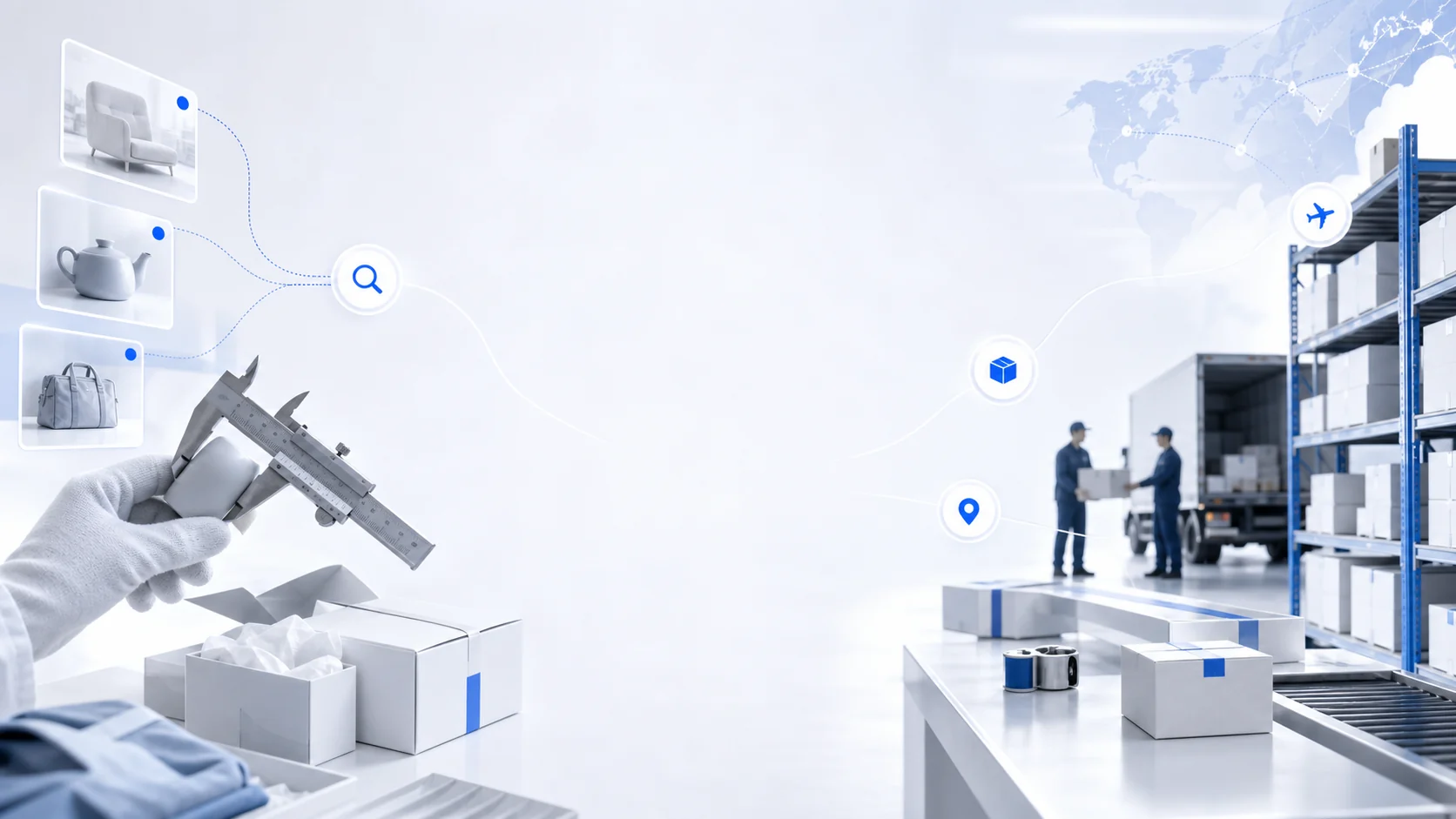 AI-assisted dropshipping sourcing, quality control, warehousing, and delivery workflow