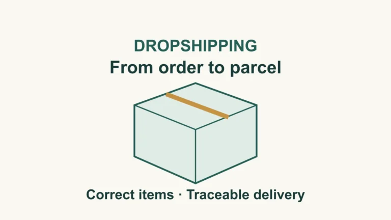 A carton connects a customer order with the correct items and traceable delivery.