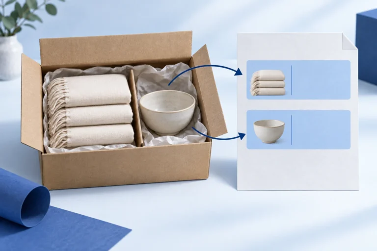 Two product groups connected to separate conceptual declaration entries