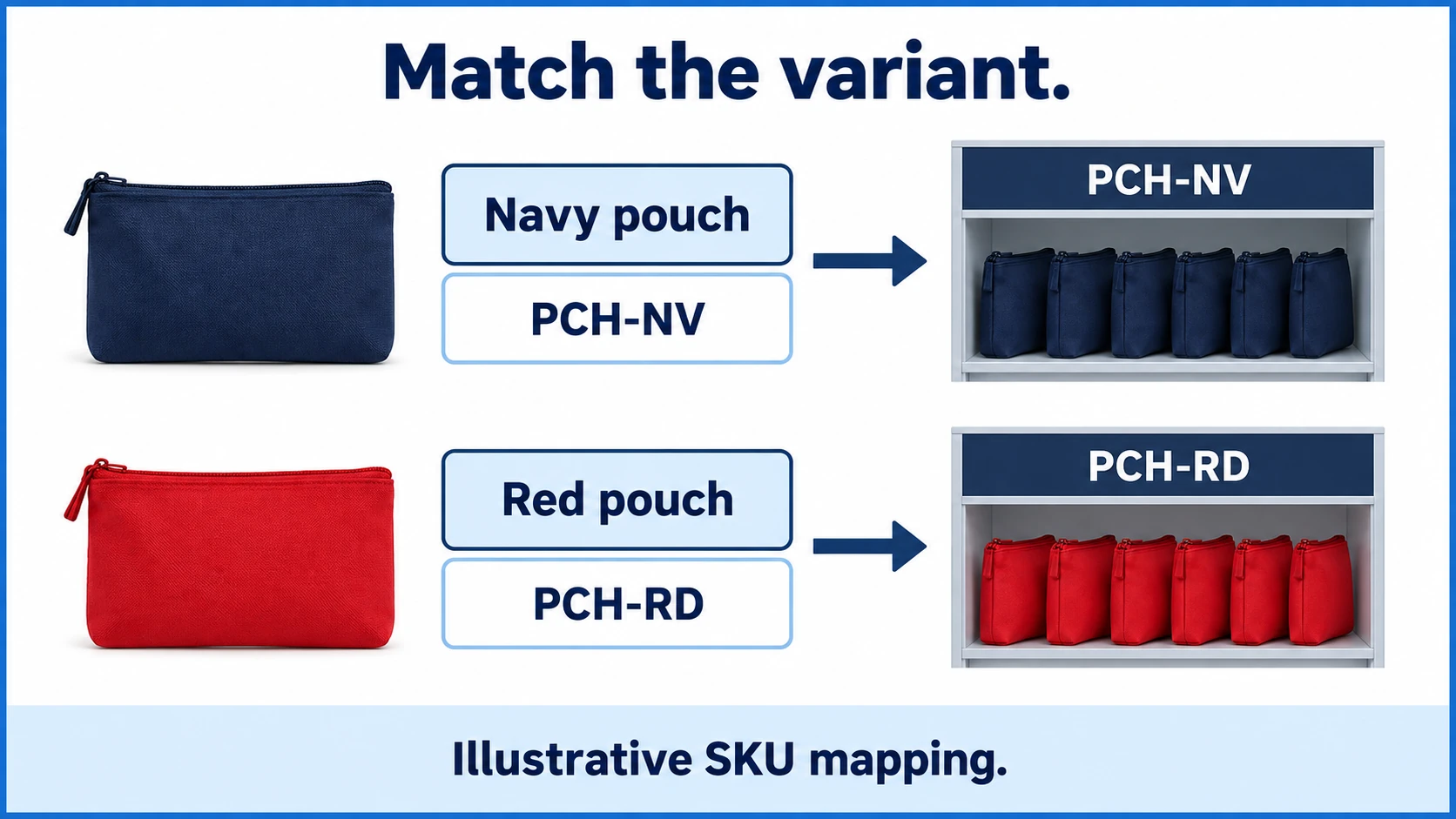Illustrative variant SKU mapping