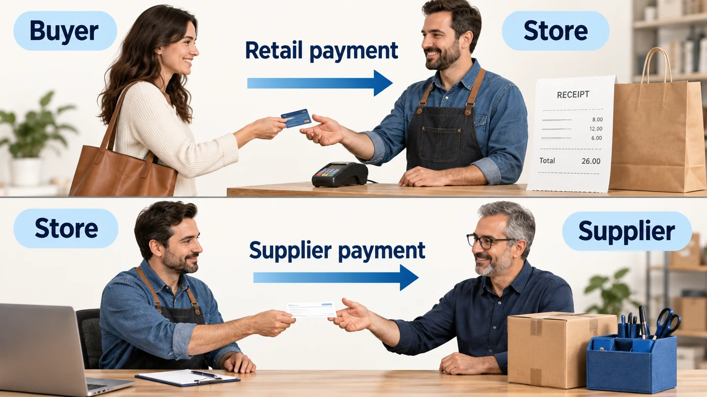 The buyer payment and supplier payment are separate transactions