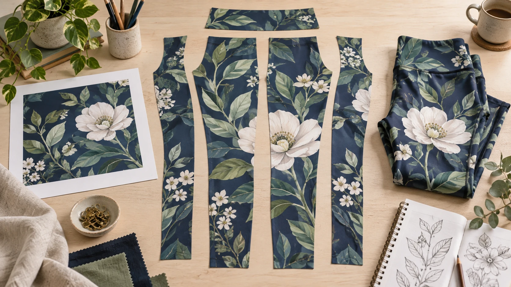 A clothing design needs to be checked on the product panels, not only as a flat image.