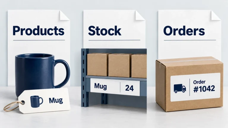 Product, inventory and order files perform different jobs.