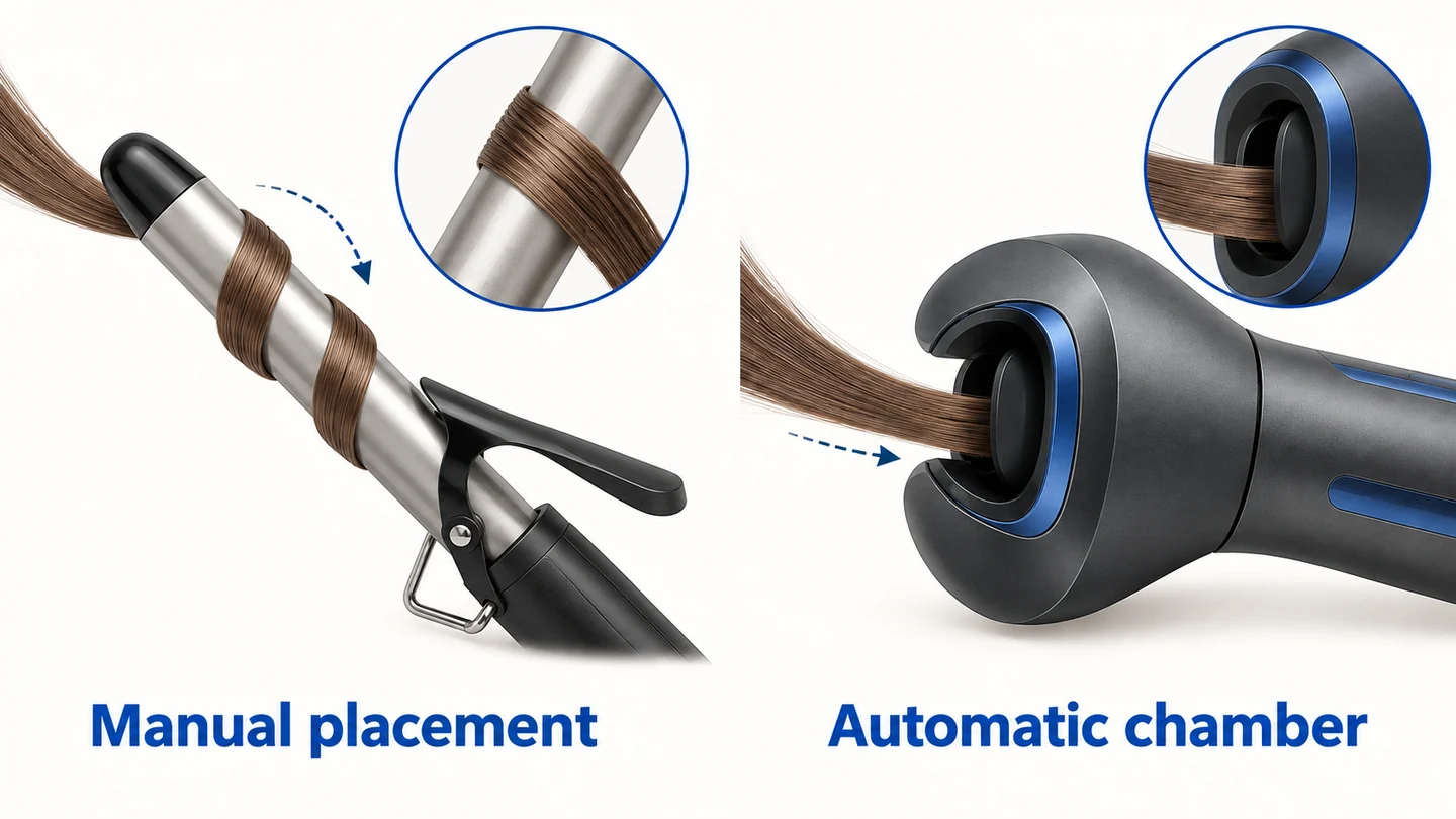 Different curler configurations have different operating steps