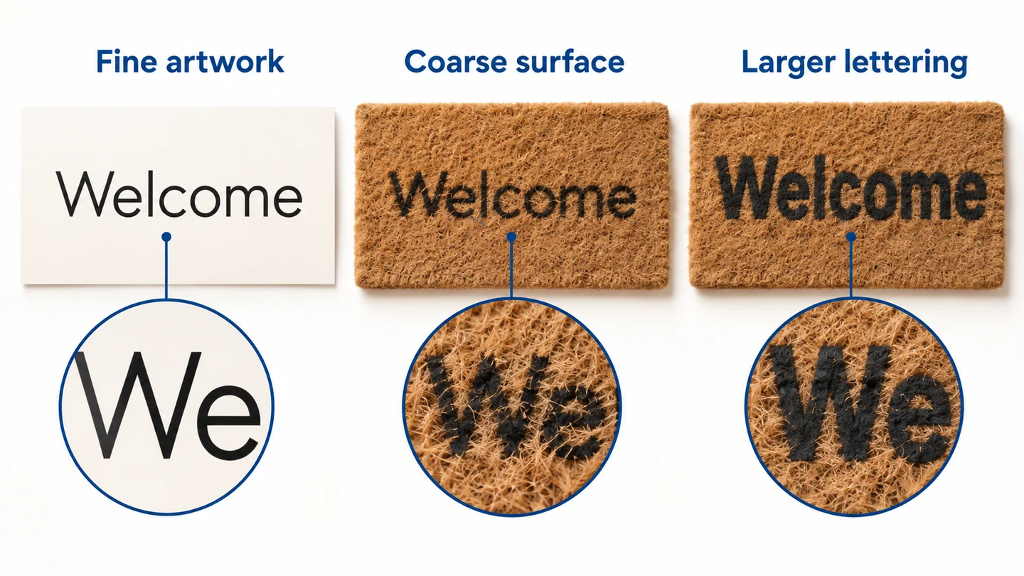 Coarse mat texture can change the readability of fine artwork