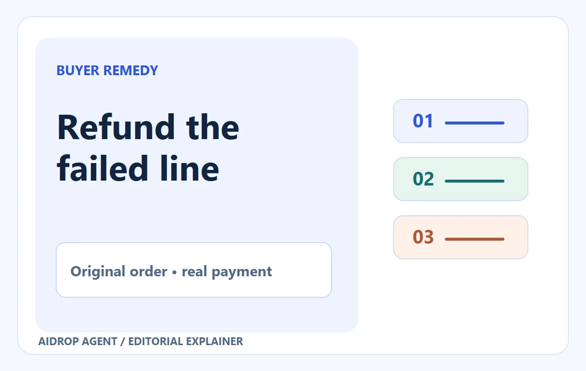 Editorial illustration for dropshipping partial refunds.