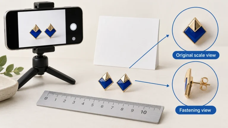 Original scale and fastening views can answer a jewelry buyer's questions