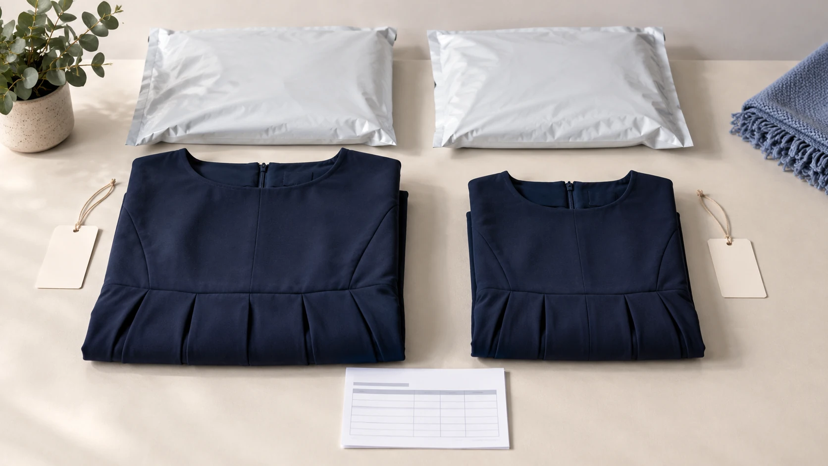 Each garment size needs its own supplier pick reference.