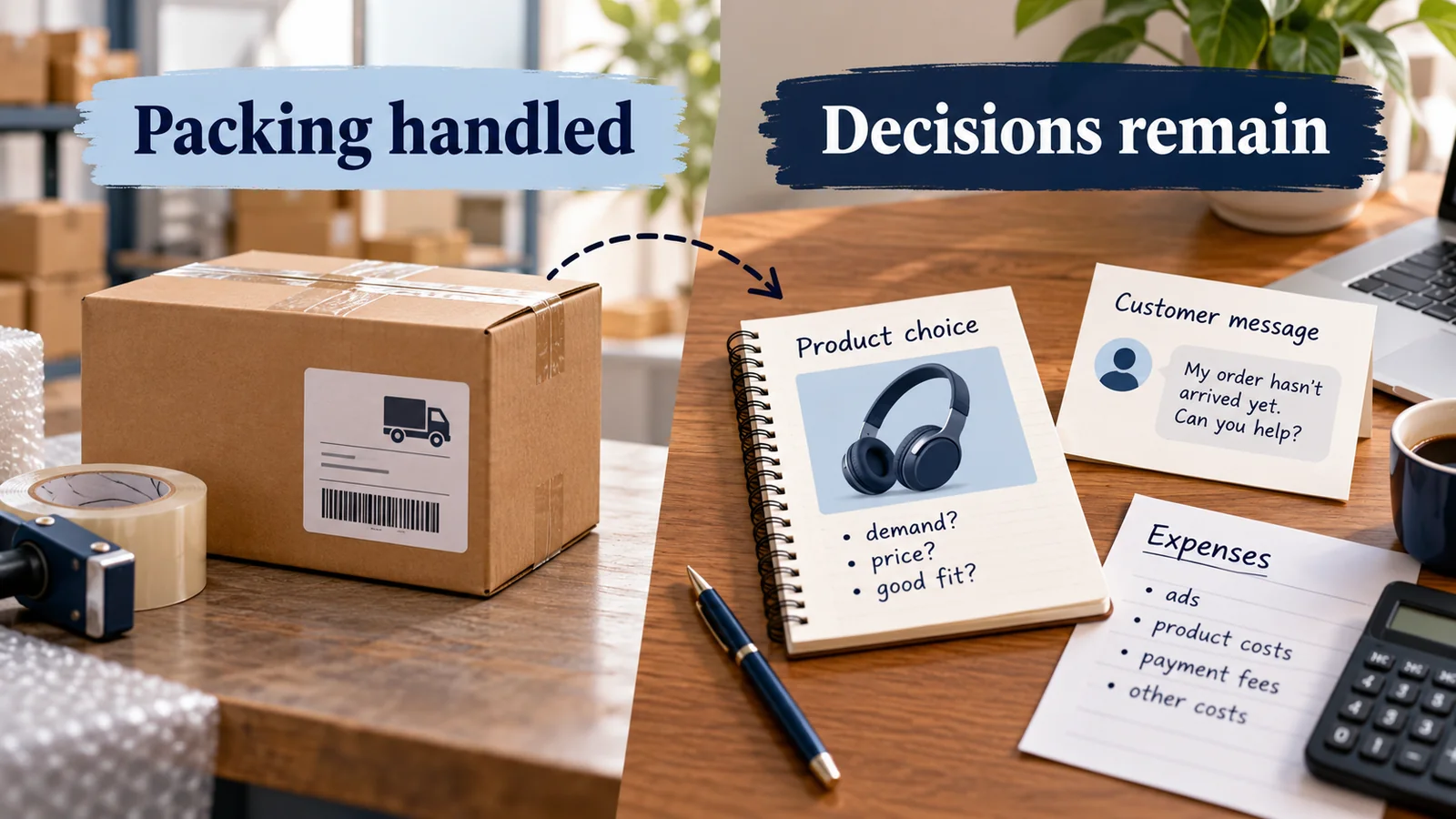 Illustration: Physical dispatch can be delegated while store decisions remain.