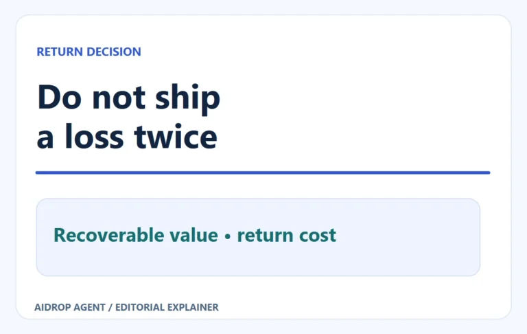 Editorial illustration for returnless refunds dropshipping.