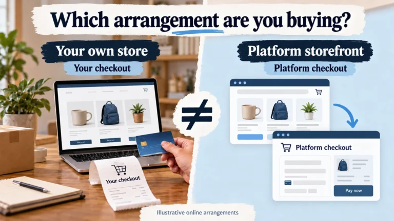 Illustration: Own-store retail payments and a managed storefront arrangement must be distinguished.
