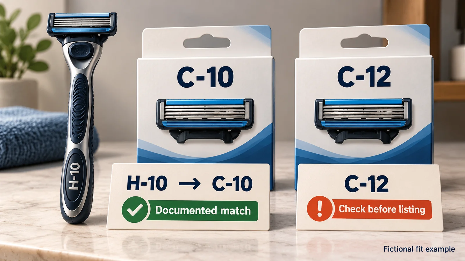 Illustration: Similar-looking refills still need exact verified references.
