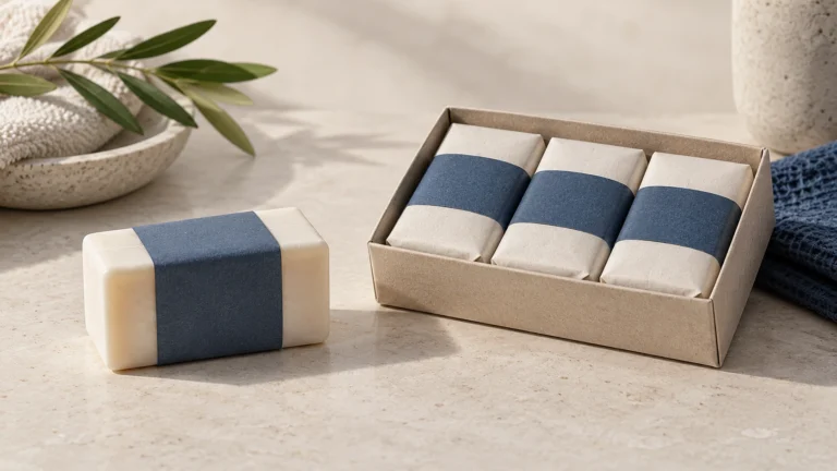 Generic soap bars with separate wrapping and packing materials