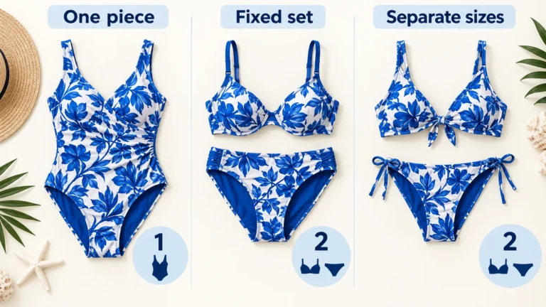 One-piece, fixed-set and separate-size swimwear create different offers